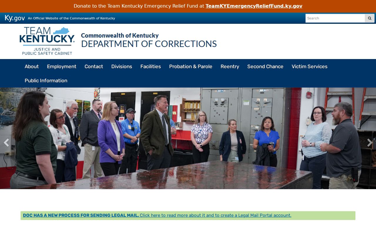 Kentucky Department of Corrections official homepage for Magoffin County corrections routing
