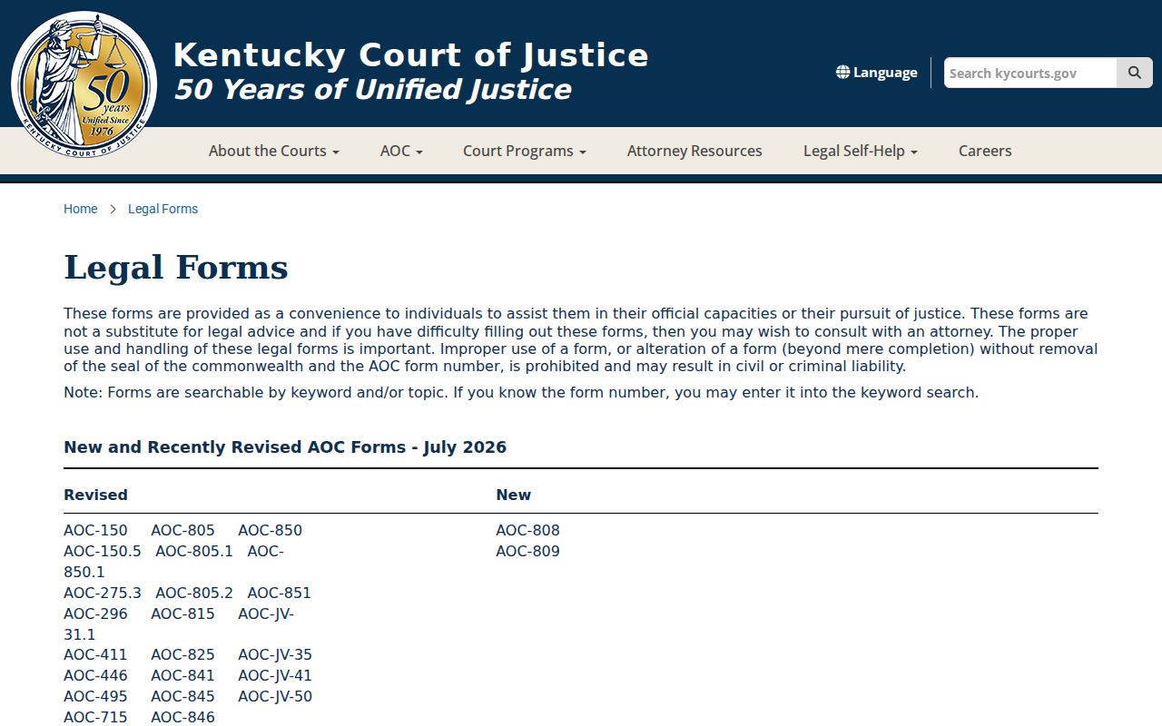 Kentucky forms for a Magoffin County criminal history request