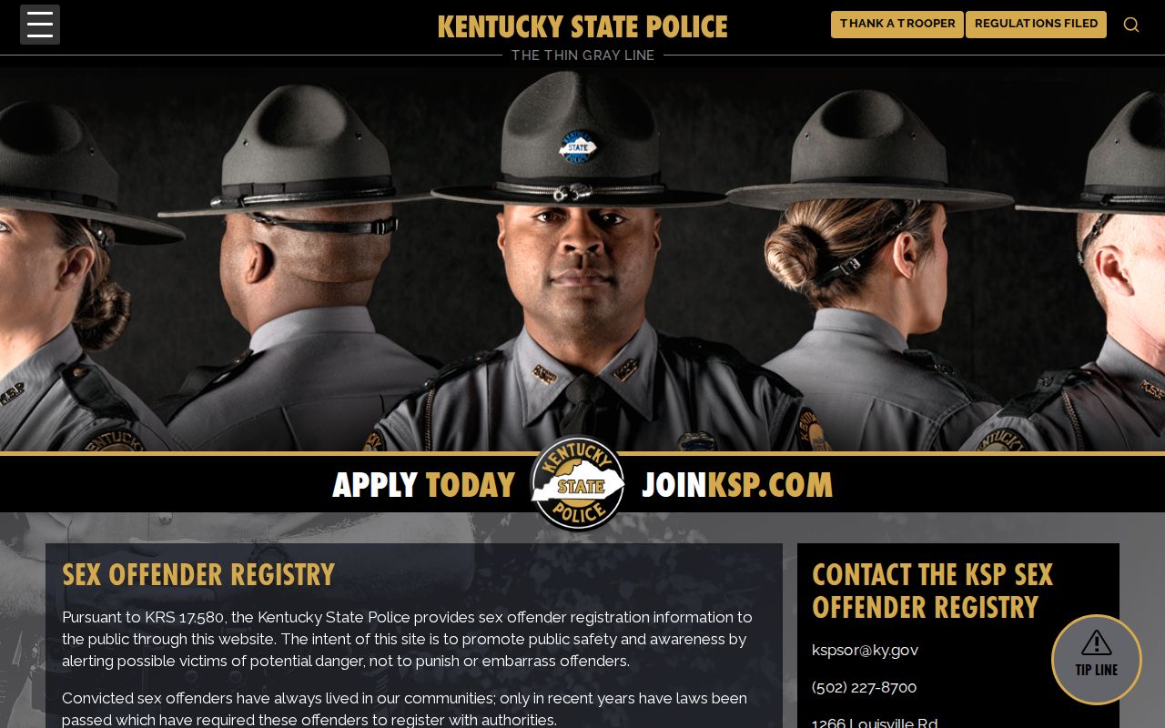 Kentucky State Police registry for Magoffin County record checks